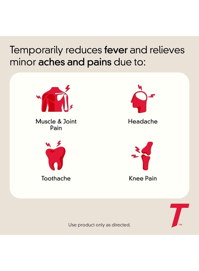 Tylenol Extra Strength Pain Reliever And Fever Reducer Caplets, 500 Mg Acetaminophen Pain Relief Pills For Headache, Backache, Toothache And Minor Arthritis Pain Relief; 225 Caplets - Image 3